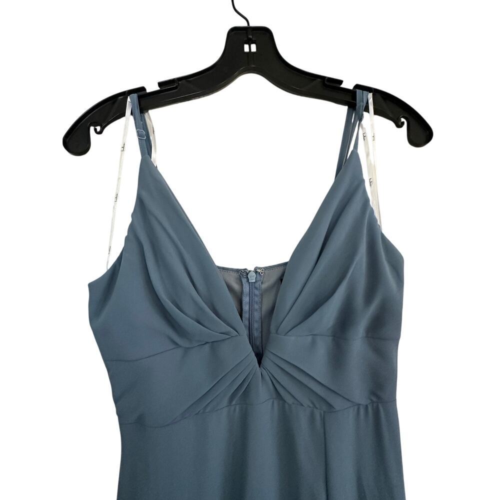 Lulu’s Women's Blue Deep V-Neckline Sleeveless Maxi Dress Size Small - Picture 3 of 8